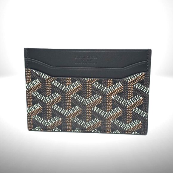 Goyard Saint-Sulpice Card Holder – Goyardine Canvas – Black/Orange Leather - New - Picture 3 of 4